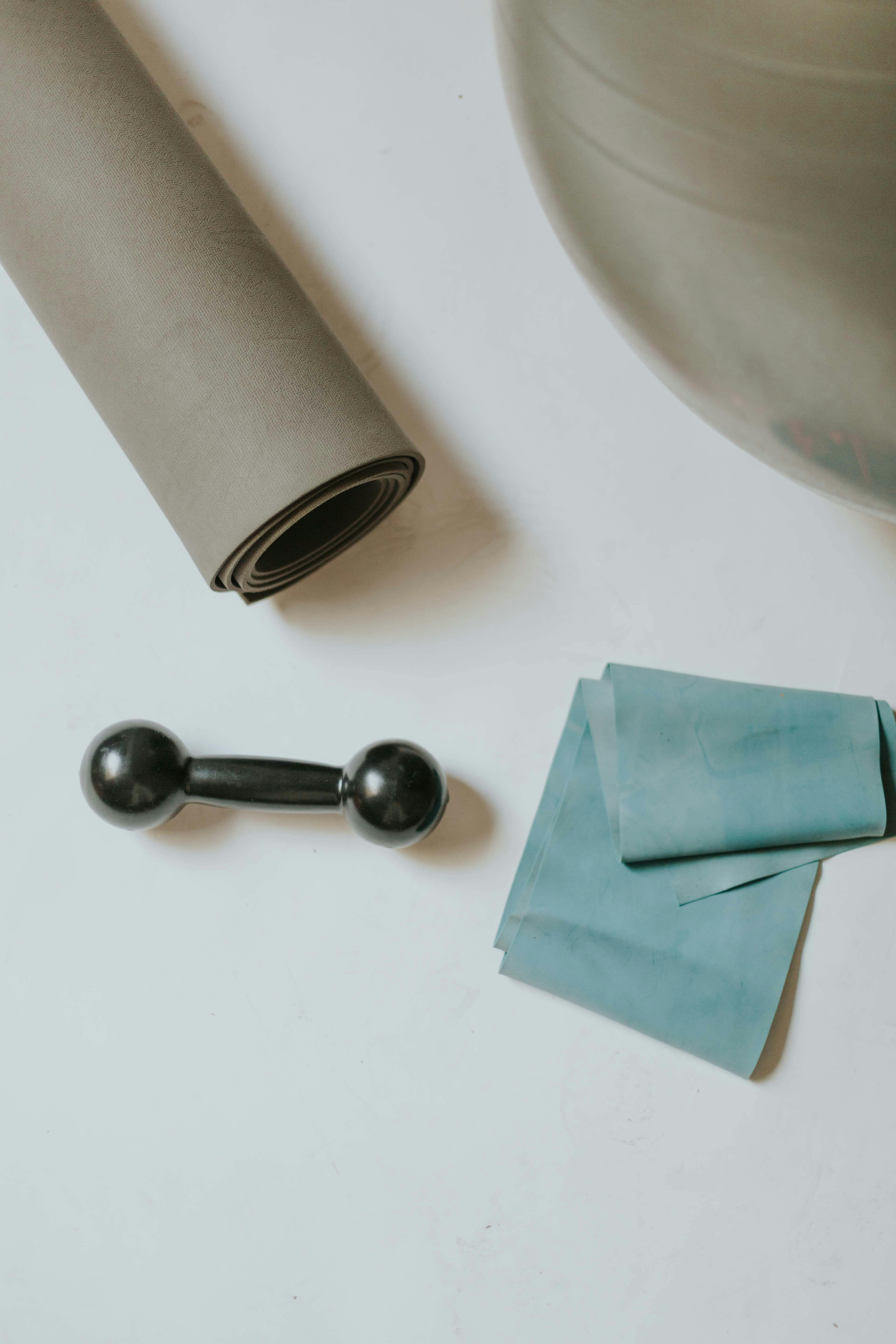 Workout equipment flatlay